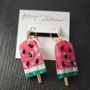 Betsey Johnson Pink and Green Popsicle Earrings